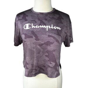 Champion Authentic Tshirt Womens Small Purple Camo Activewear